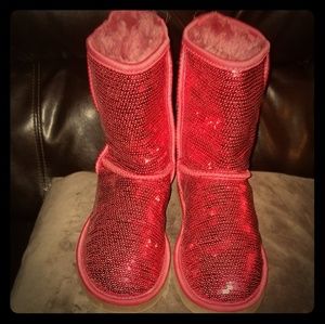 Women's Red Sequin Ugg Boots